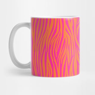 Zebra Stripes, Orange and Pink Mug